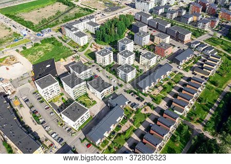 Aerial View Of Suurpelto Residential District In Espoo, Finland.
