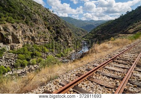 River Tua in the mountains of Douro, Portugal