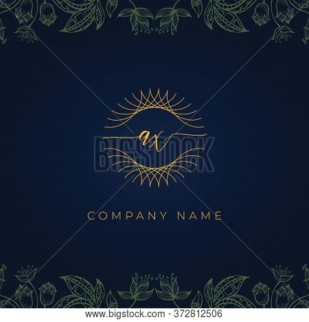Elegant Luxury Letter Ax Logo. This Icon Incorporate With Abstract Rounded Thin Geometric Shape In F
