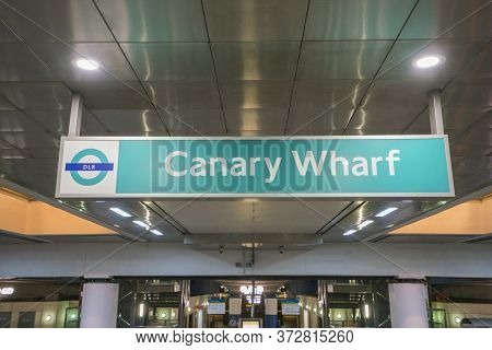 Dlr Train Station At Canary Wharf London - London, United Kingdom - September 14, 2016