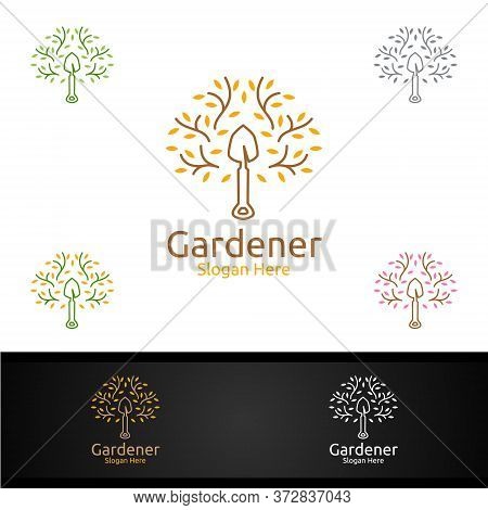 Zen Gardener Logo With Green Garden Environment Or Botanical Agriculture Design Illustration