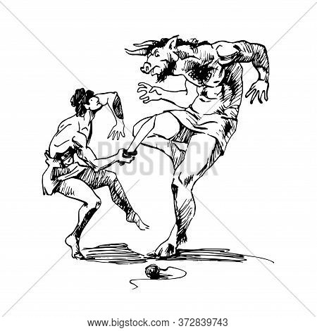 Myths Of Ancient Greece, The Battle Of Theseus And The Minotaur, The Monster From The Labyrinth, Ske