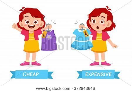 Cute Example Of Opposite Word Antonym For Kid