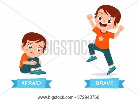 Cute Example Of Opposite Word Antonym For Kid