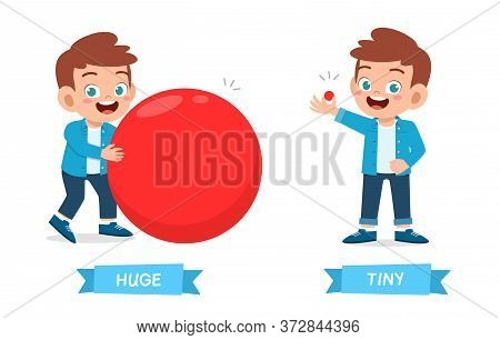 Cute Example Of Opposite Word Antonym For Kid