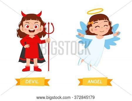 Cute Example Of Opposite Word Antonym For Kid