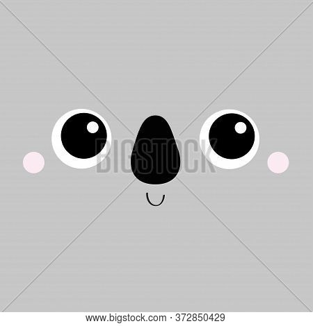 Koala Bear Square Face Head Icon. Cartoon Funny Baby Character. Cute Kawaii Animal Portrait. Kids Pr