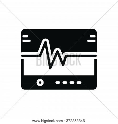 Black Solid Icon For Flatlining  Lifeline  Ecg Medical Heart Monitor
