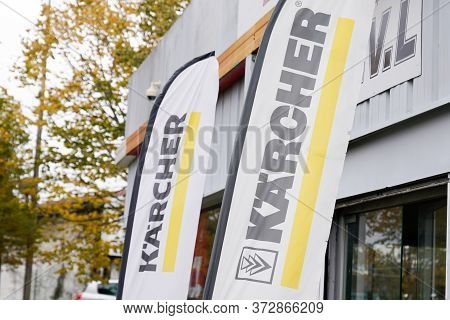 Bordeaux , Aquitaine / France - 11 18 2019 : Karcher Signboard Logo Flag Store Brand Shop And Servic