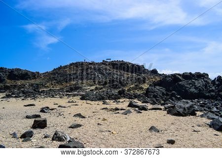 Arikok Natural Park On The Island Of Aruba In The Caribbean Sea With Deserts And Ocean Waves On The