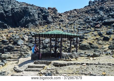 Arikok Natural Park On The Island Of Aruba In The Caribbean Sea With Deserts And Ocean Waves On The