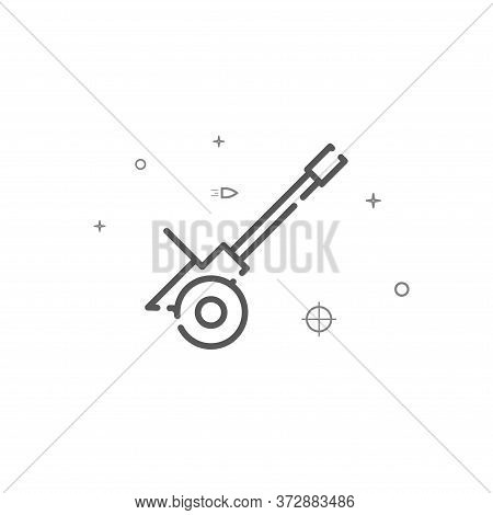 Anti-aircraft Gun Simple Vector Line Icon. Weapons Symbol, Pictogram, Sign. Light Background. Editab