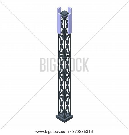 Radio Gsm Tower Icon. Isometric Of Radio Gsm Tower Vector Icon For Web Design Isolated On White Back