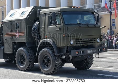 St Petersburg, Russia - May 09, 2015: Military Equipment On The Victory Parade