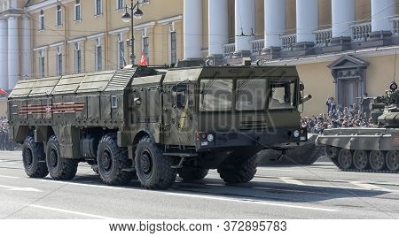 St Petersburg, Russia - May 09, 2015: Military Equipment On The Victory Parade
