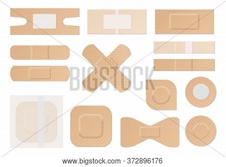 Medical Plaster. Realistic Water Resistant Perforated Medical Plasters, First Aid Plastic Adhesive T