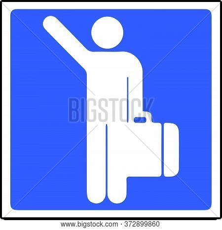 Traveler Icon Solo Traveling Sign Vector Illustration