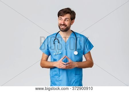 Healthcare Workers, Coronavirus Quarantine Campaign And Pandemic Concept. Smiling Pationate Doctor I
