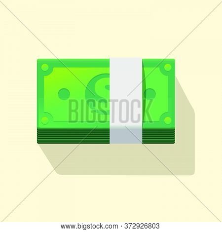 Isolated Stack Money Banknotes Flat Style Vector Illustration