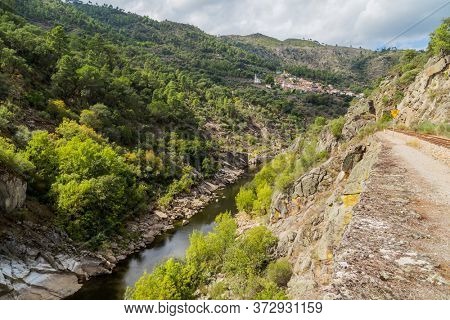 River Tua in the mountains of Douro, Portugal