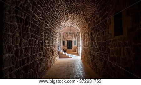 Midyat, Mardin, Turkey - January 2020: Interior Architectural Details Of Mor Gabriel Deyrulumur Mona