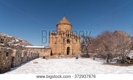Akdamar Island, Van, Turkey - February 2020: Akdamar Island And Surp Church Akdamar Church Is An Imp
