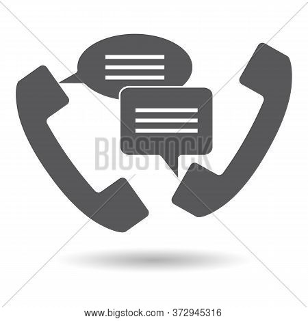 Phone Icon Vector. Call Center, Device Gadget, Telephone Contact