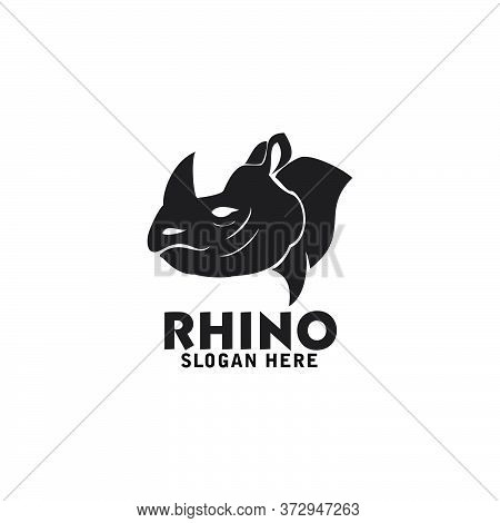 Head Rhino Logo Design Vector Icon Template