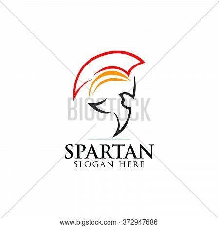 Head Spartan Logo Vector Design Template Icon