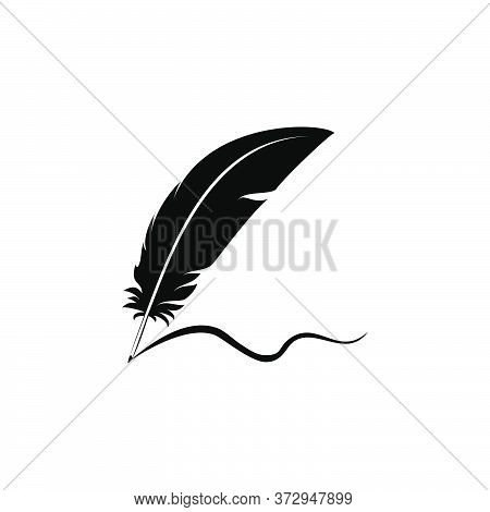 Feathers And Signature Logo Icon Design Vector