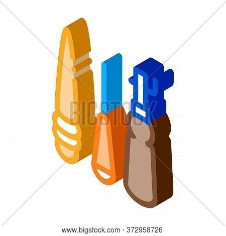 Leather Repair Tools Icon Vector. Isometric Leather Repair Tools Sign. Color Isolated Symbol Illustr