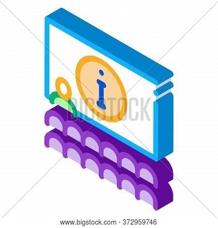 Lector Information Blackboard Icon Vector. Isometric Lector Information Blackboard Sign. Color Isola