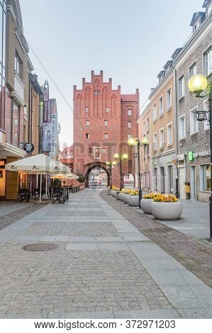 Olsztyn, Poland - May 31, 2020: Staromiejska Street In The Evening.
