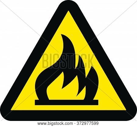 Flammable Hot Fire Warning Sign New Design