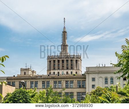 Bucharest/romania - 05.05.2020: Back View Of The House Of The Free Press In Bucharest