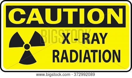Caution X Ray Radiation Yellow Sign Vector New Design