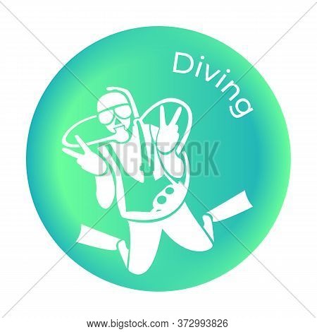 Icon Diving From The Sea Set. Vector Illustration. Vector Illustration