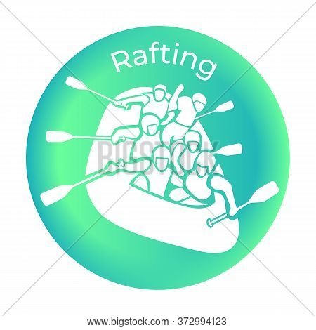 Icon Rafting From The Sea Set. Vector Illustration. Vector Illustration