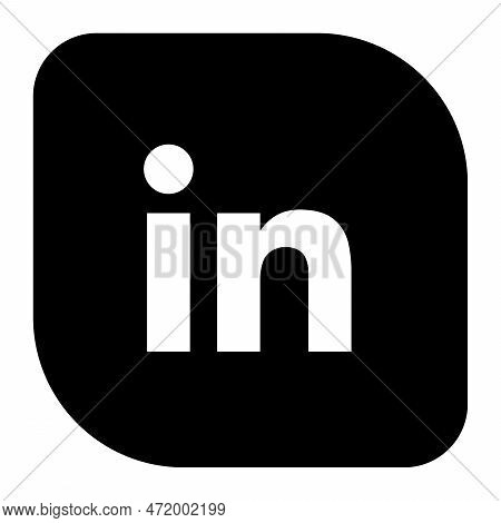 Linkedin Social Media App Icon. Square Shape Vector Illustration.