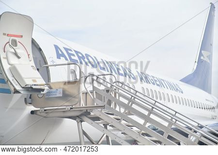 Buenos Aires, Argentina, November 18, 2022: Boeing 737-700 Jet Of Aerolineas Argentinas Airline At T