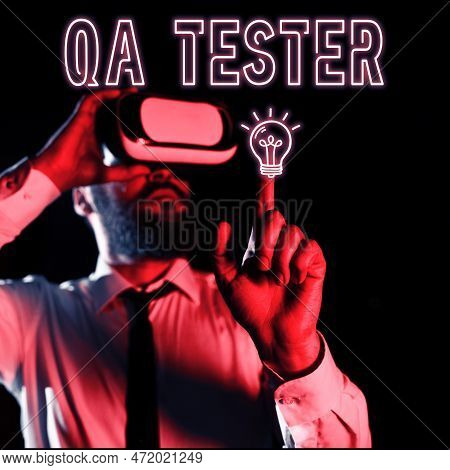 Handwriting Text Qa Tester. Business Idea Quality Assurance Of An On Going Project Before Implementa