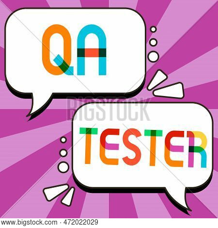 Conceptual Caption Qa Tester. Business Concept Quality Assurance Of An On Going Project Before Imple