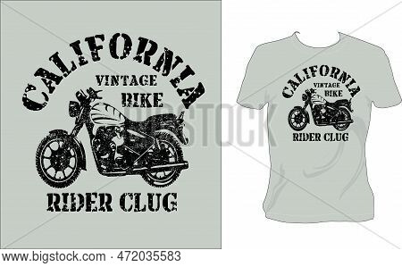 California Vintage Bike Rider Club Vintage T Shirt Design