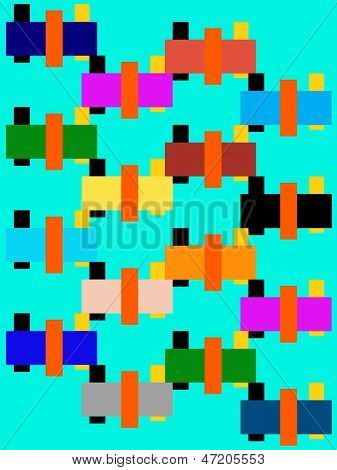 Sem rumo-cor composição abstrata com Geometrica figuras em Lightgreen fundo.