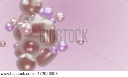3d Render Animation Motion Design Presentation Background Wallpaper Metasphere. Pink Purple Abstract