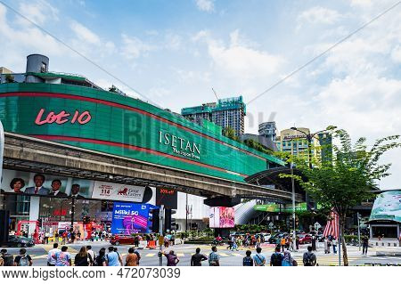 Kuala Lumpur, Malaysia - December 2022: Bukit Bintang Area, Downtown Kuala Lumpur.  Bukit Bintang Is