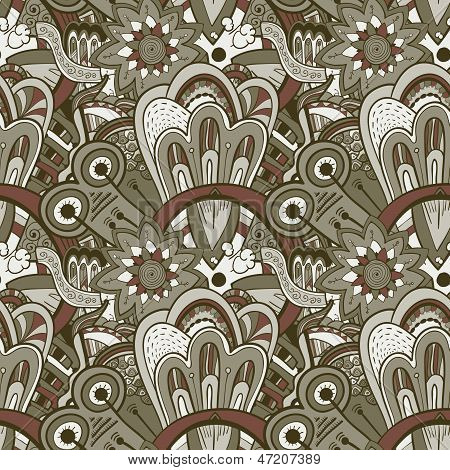 Inconsútil abstracta dibujada a mano patrón, fondo steampunk