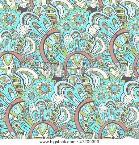 Inconsútil abstracta dibujada a mano patrón, fondo steampunk
