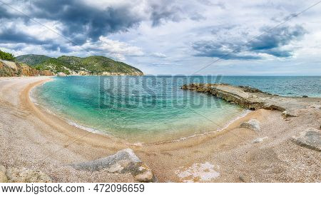 Astonishing View On Vignanotica Beach On The Coast Of Gargano National Park. The Most Beautiful Coas
