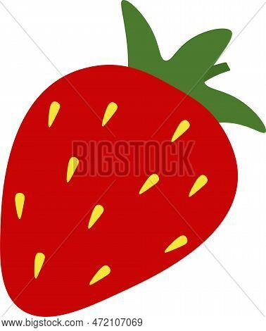 Ripe Red Strawberry Isolated On White Background. Sweet Fresh Summer Fruit. Natural Vegetarian Organ